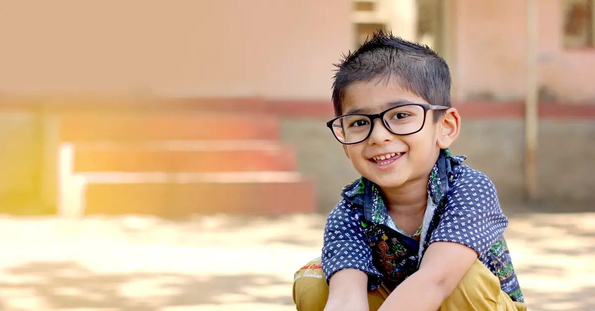A young patient at Saoji Vision Care